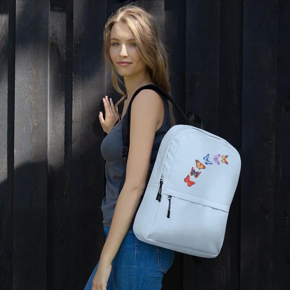Butterflies in Flight Backpack (Light Blue)