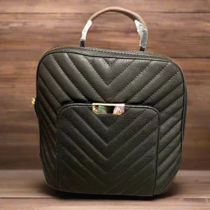 Chevron Quilted Backpack Purse Set