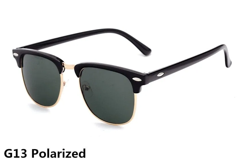 Classic Polarized Brand Designer Sunglasses Men Women Retro  High Quality Sun Glasses Rivet Female Male Fashion Mirror Sunglass