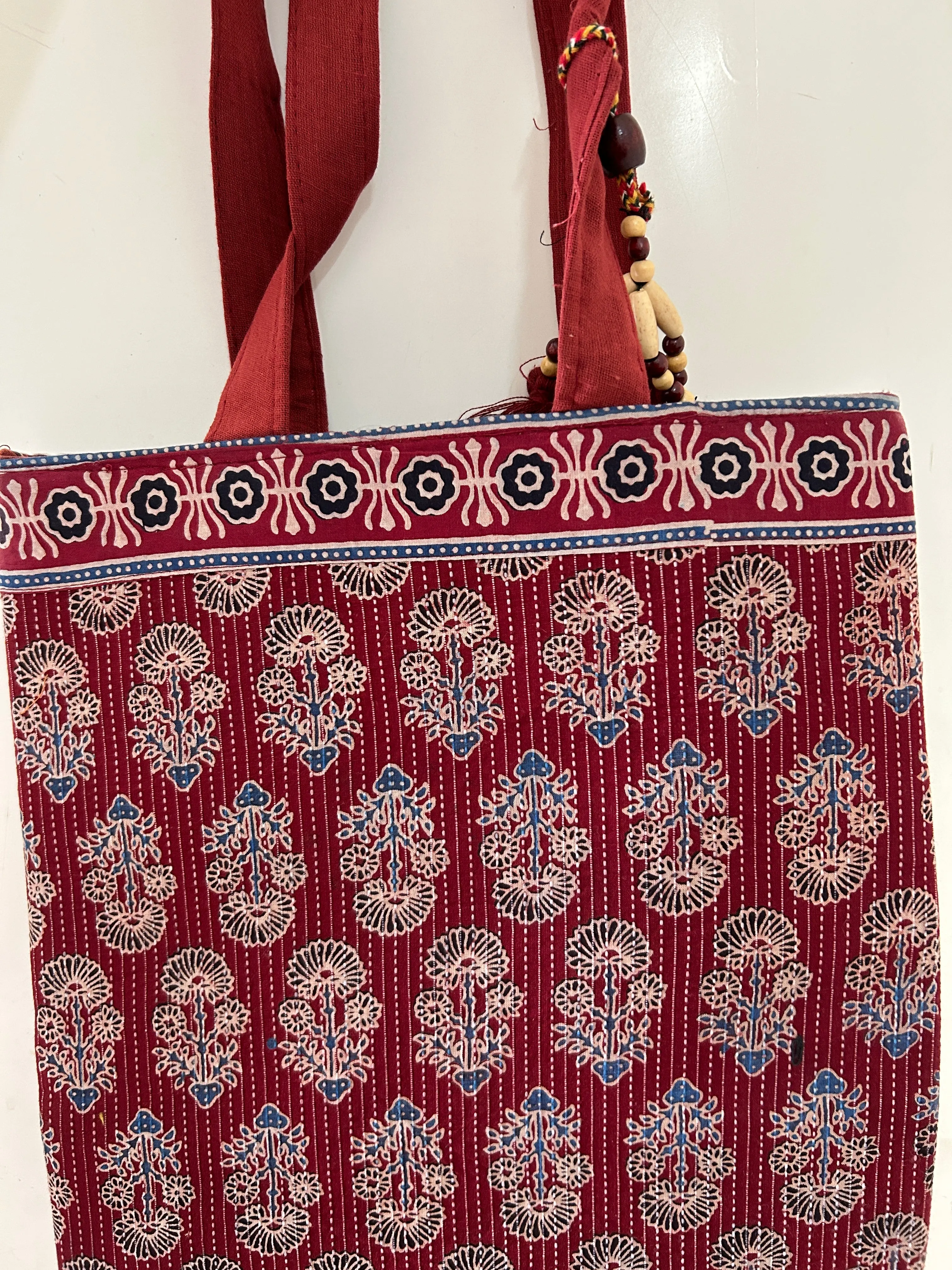 Maroon Ajrakh Shoulder Bag