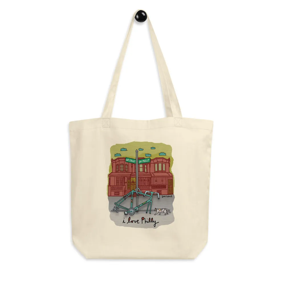 Philly bike parts tote bag