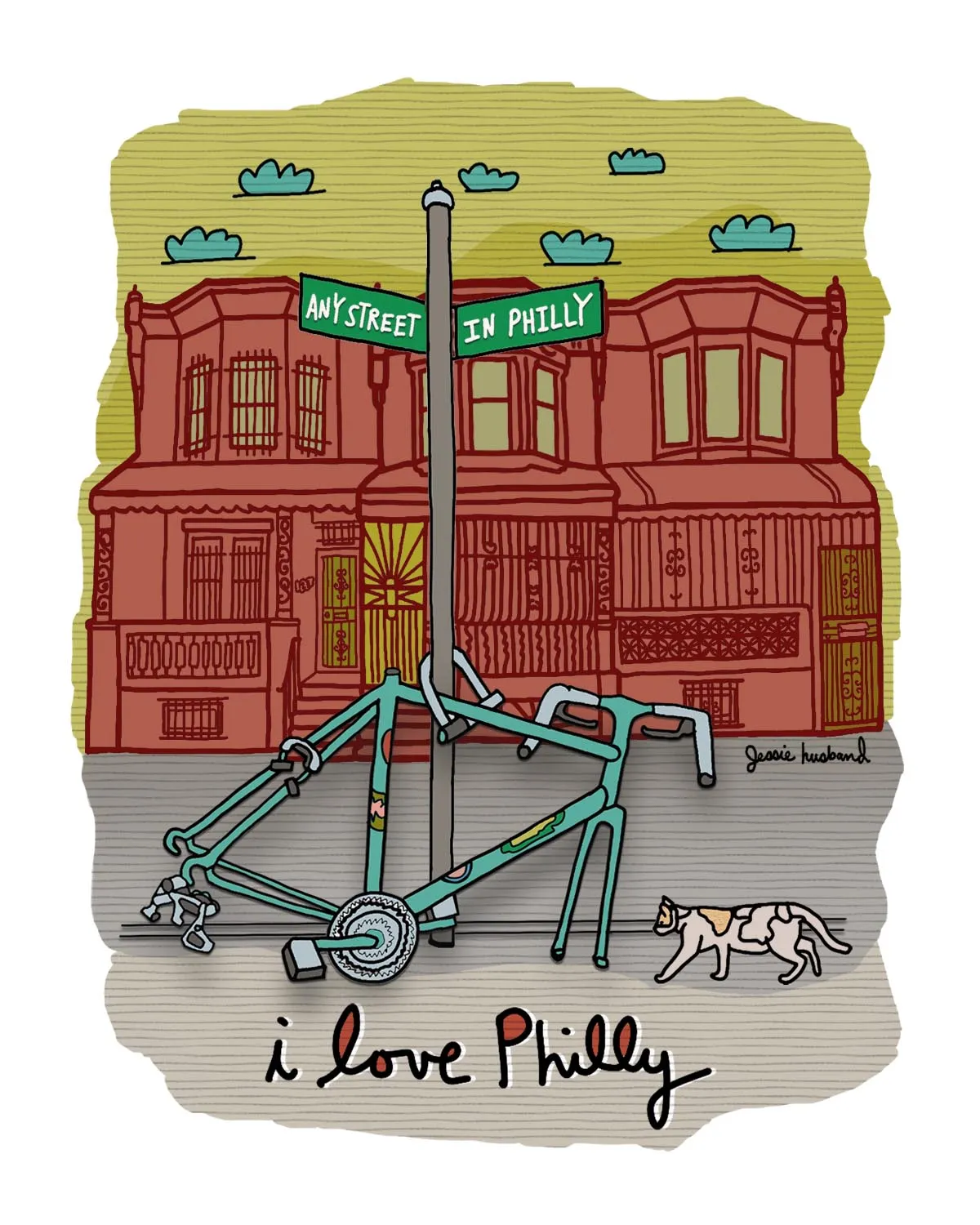Philly bike parts tote bag